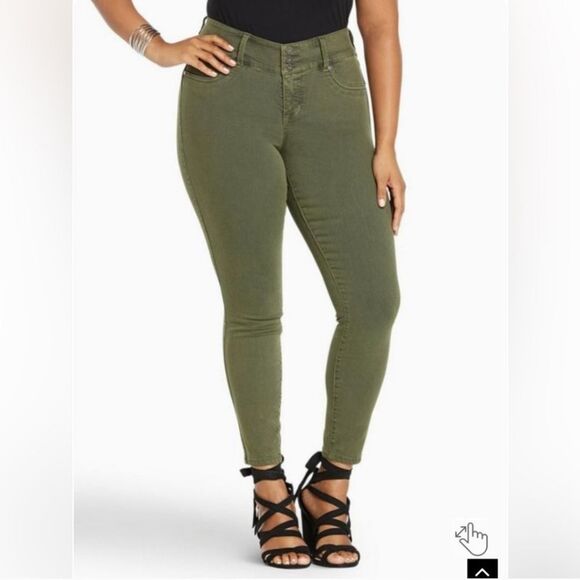Torrid Super Soft Jeggings Five Pocket Olive Green - Picture 1 of 10